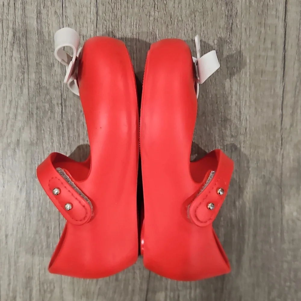 Mini Melissa Red Dress Shoes with White Bows